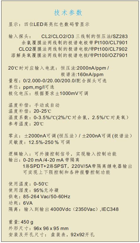 匹磁在线余氯测定仪CL7635